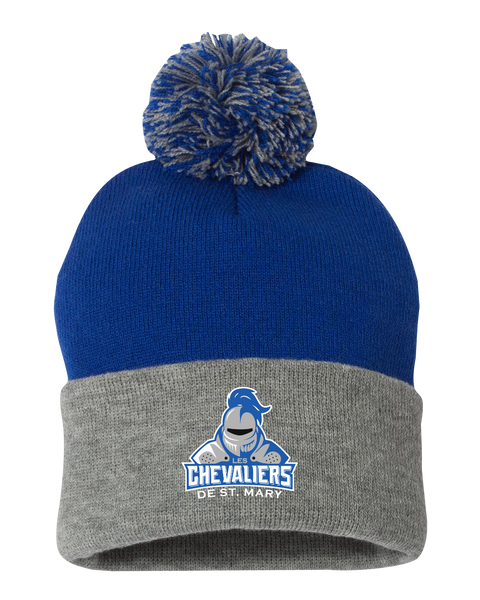 Les Chevaliers De St. Mary Pom-Pom Cuffed Beanie with Embroidered Logo