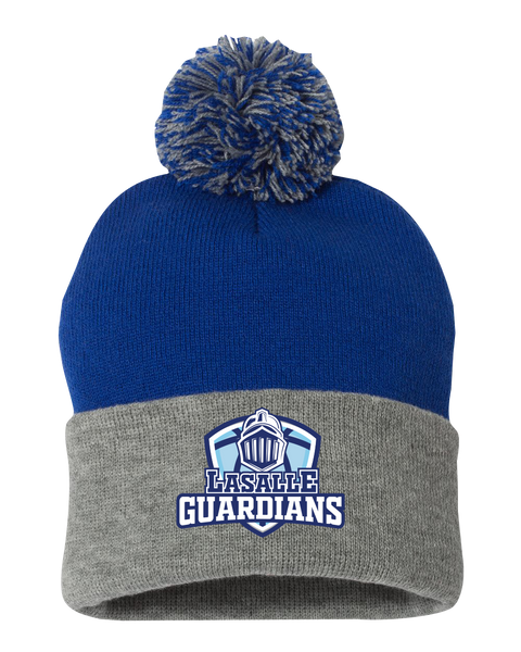 Lasalle Guardians Pom-Pom Cuffed Beanie with Embroidered Logo
