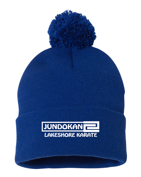 Lakeshore Karate Pom-Pom Cuffed Beanie with Embroidered Logo