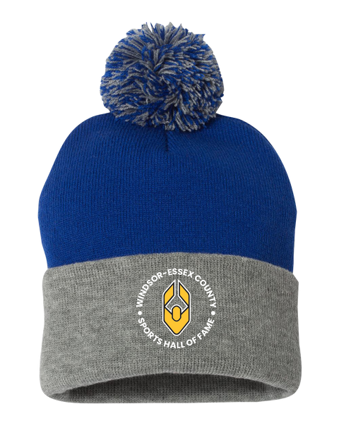 Windsor Essex County Sports Hall of Fame Pom-Pom Cuffed Beanie with Embroidered Logo