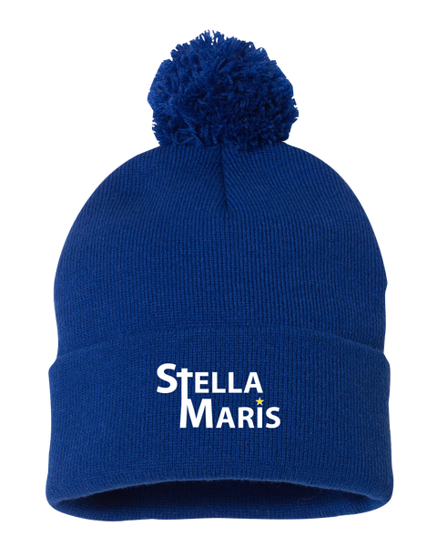 Stella Maris Pom-Pom Cuffed Beanie with Embroidered Logo