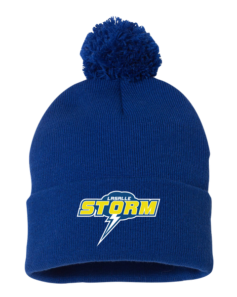 Storm Pom-Pom Cuffed Beanie with Embroidered Logo ONE SIZE