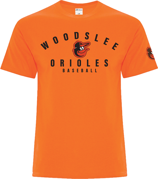 Orioles Adult Cotton T-Shirt with Printed Logo with Sleeve Logo