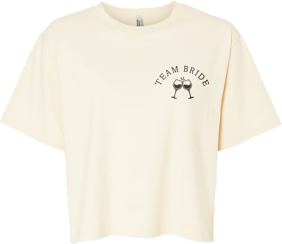 "Team Bride" Ladies Lightweight Fine Jersey Boxy Tee with Printed Logo