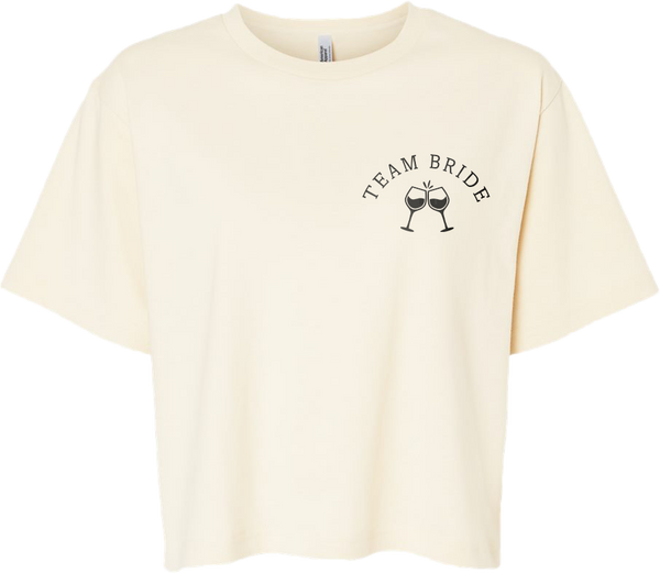 "Team Bride" Ladies Lightweight Fine Jersey Boxy Tee with Printed Logo