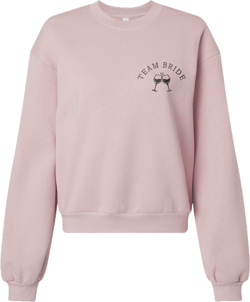 "Team Bride" Ladies Fleece Crewneck Sweatshirt with Printed Logo