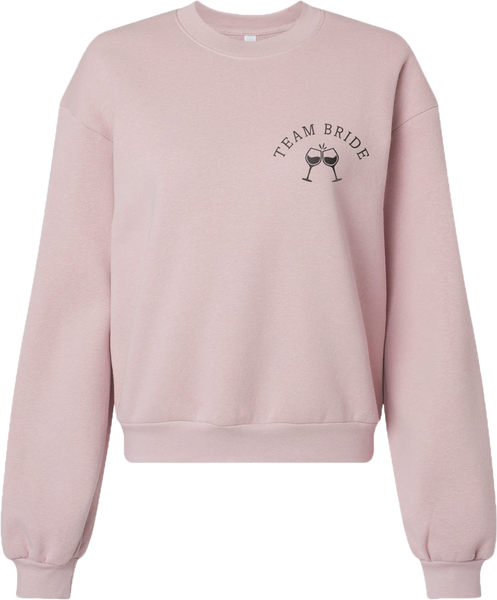 "Team Bride" Ladies Fleece Crewneck Sweatshirt with Printed Logo