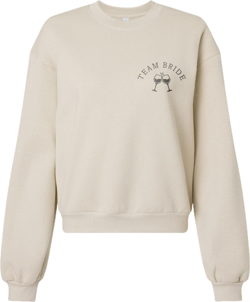 "Team Bride" Ladies Fleece Crewneck Sweatshirt with Printed Logo