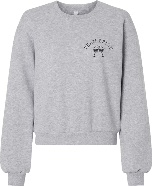 "Team Bride" Ladies Fleece Crewneck Sweatshirt with Printed Logo