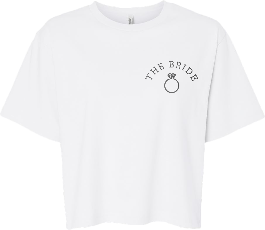 "The Bride" Ladies Lightweight Fine Jersey Boxy Tee with Printed Logo