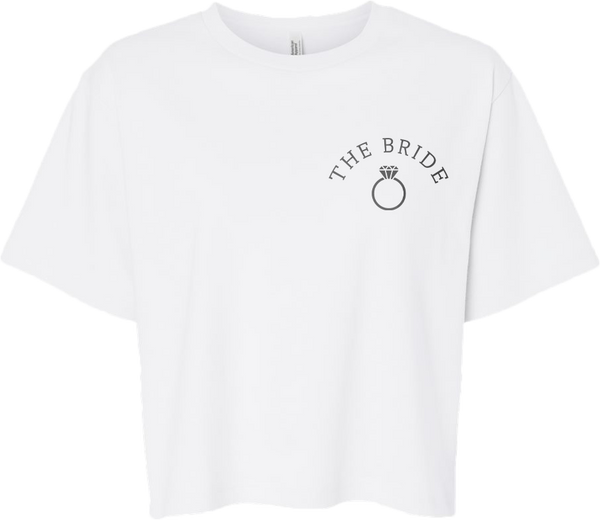 "The Bride" Ladies Lightweight Fine Jersey Boxy Tee with Printed Logo