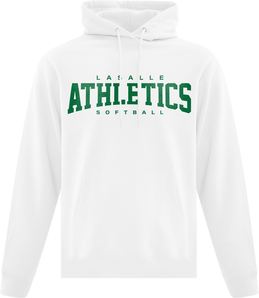 'Athletics' Adult Cotton Pull Over Hooded Sweatshirt with Printed Logos