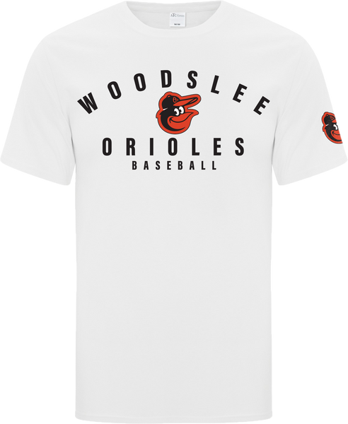 Orioles Adult Cotton T-Shirt with Printed Logo with Sleeve Logo