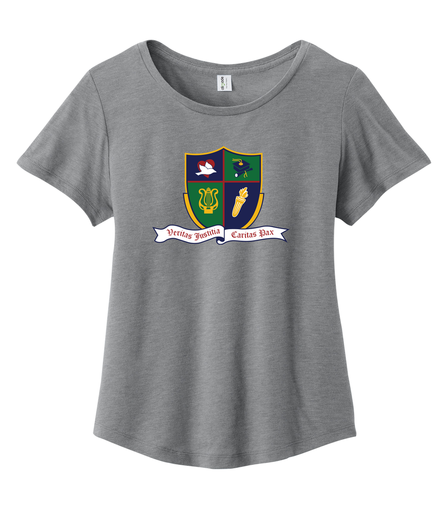 Ste. Cécile Adult Relaxed Tri-Bland Scoop NeckT-Shirt with Printed logo