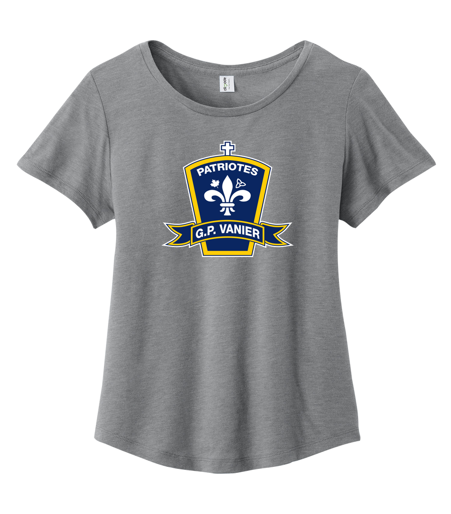 Georges-P.-Vanier Ladies Relaxed Tri-Bland Scoop NeckT-Shirt with Printed logo