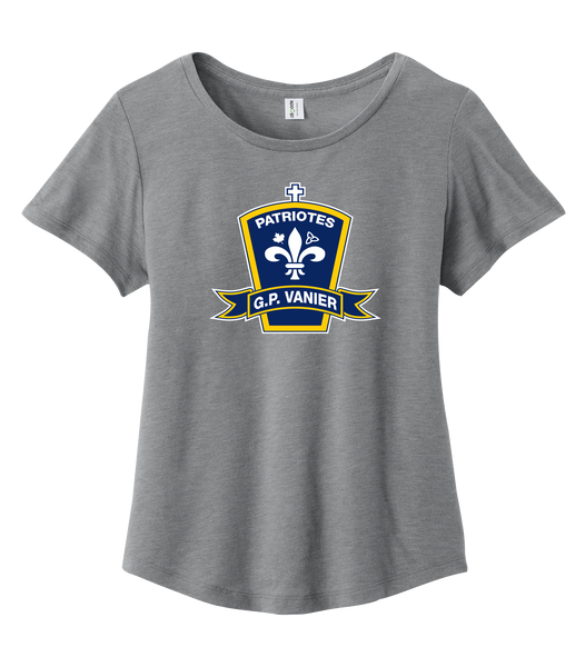 Georges-P.-Vanier Ladies Relaxed Tri-Bland Scoop NeckT-Shirt with Printed logo