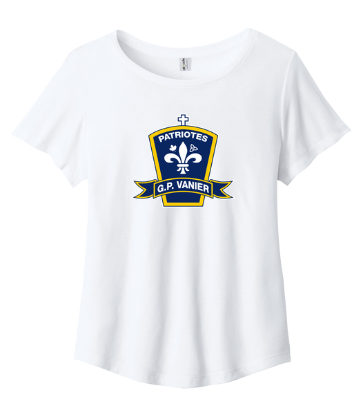 Georges-P.-Vanier Ladies Relaxed Tri-Bland Scoop NeckT-Shirt with Printed logo