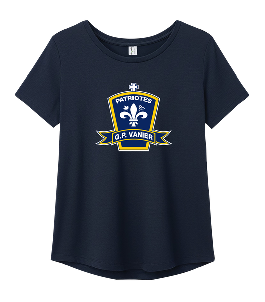 Georges-P.-Vanier Ladies Relaxed Tri-Bland Scoop NeckT-Shirt with Printed logo