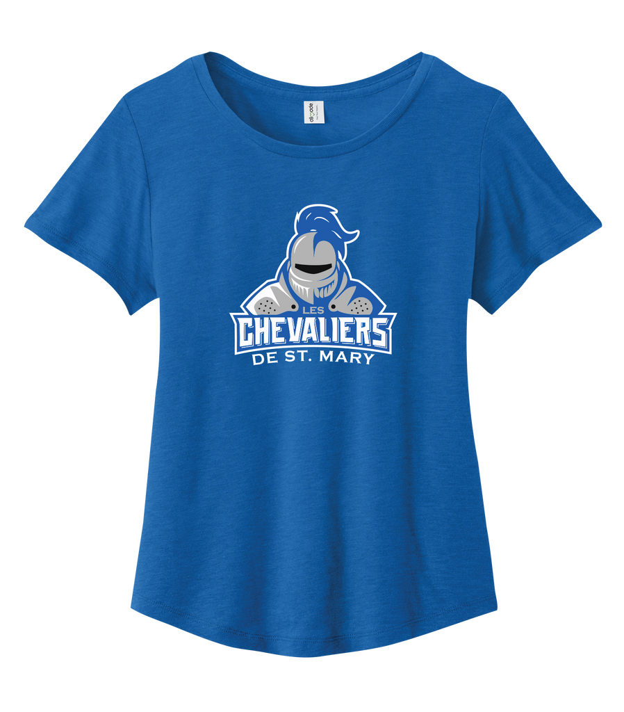 Les Chevaliers De St. Mary Ladies Cotton Relaxed Scoop Neck with Printed Logo