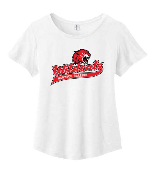 Harwich Raleigh Wildcats Ladies Cotton Relaxed Scoop Neck with Printed Logo
