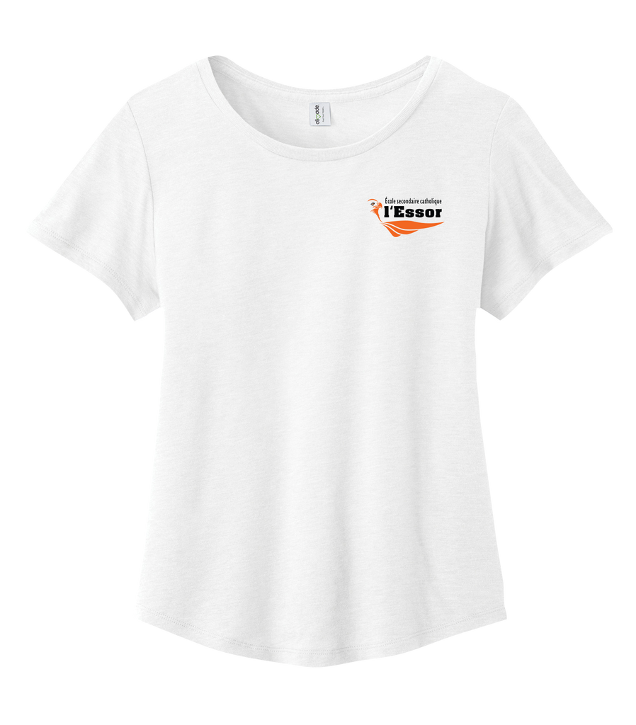 L'Essor Ladies Cotton Relaxed Scoop Neck with Printed Left Chest Logo