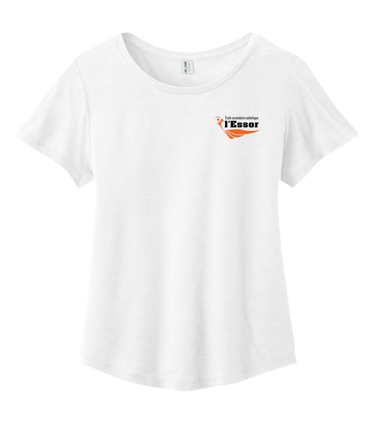 L'Essor Ladies Cotton Relaxed Scoop Neck with Printed Left Chest Logo