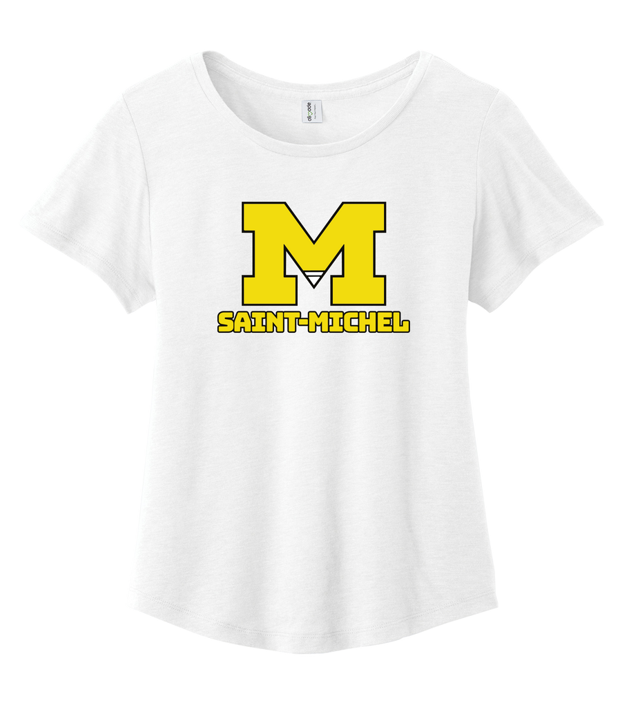 Saint-Michel Ladies Cotton Relaxed Scoop Neck with Printed Logo