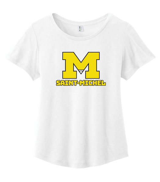 Saint-Michel Ladies Cotton Relaxed Scoop Neck with Printed Logo