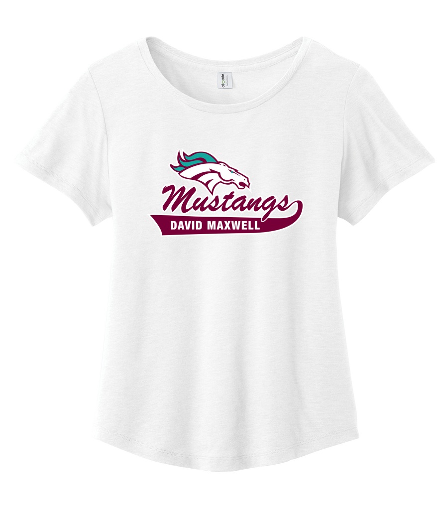 Mustangs Ladies Cotton Relaxed Scoop Neck with Printed Logo