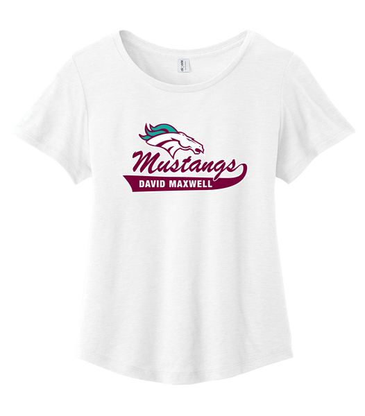Mustangs Ladies Cotton Relaxed Scoop Neck with Printed Logo