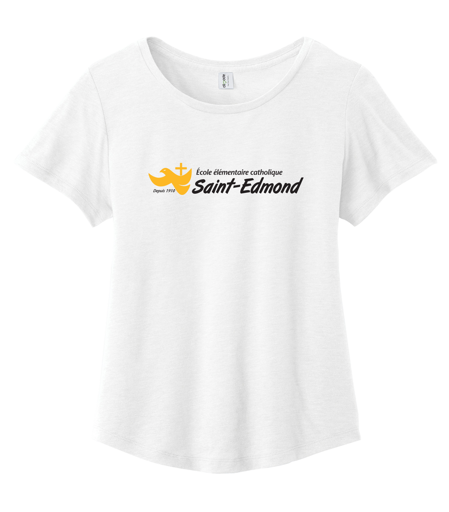 Saint-Edmond Ladies Cotton Relaxed Scoop Neck with Printed Logo