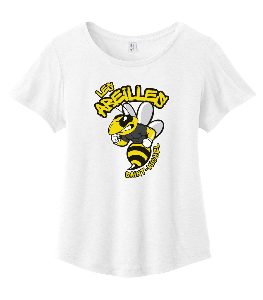 Les Abeilles Saint-Michel Ladies Cotton Relaxed Scoop Neck with Printed Logo