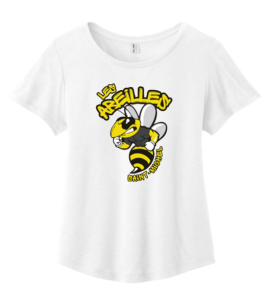 Les Abeilles Saint-Michel Ladies Cotton Relaxed Scoop Neck with Printed Logo