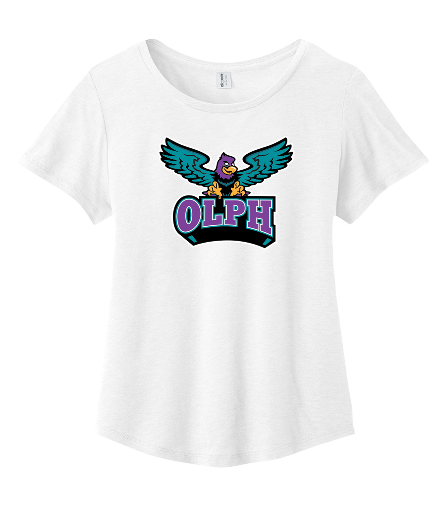 OLPH Ladies Cotton Relaxed Scoop Neck with Printed Logo