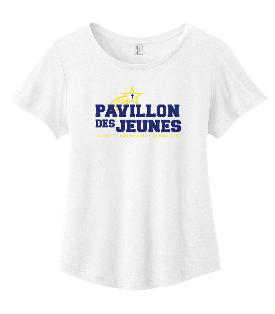 Pavillon Des Jeunes Ladies Cotton Relaxed Scoop Neck with Printed Logo