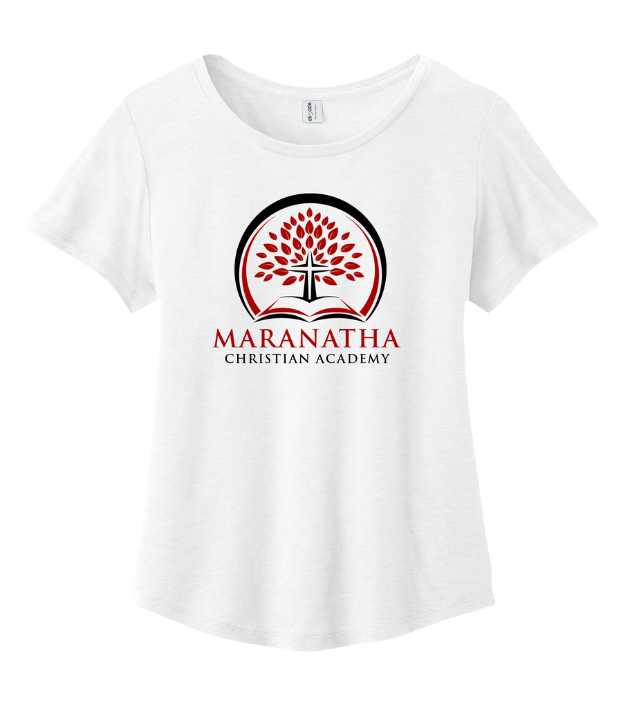 Maranatha Christian Academy Ladies Organic Cotton Relaxed Scoop Neck with Printed Logo