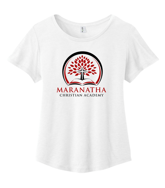 Maranatha Christian Academy Ladies Organic Cotton Relaxed Scoop Neck with Printed Logo