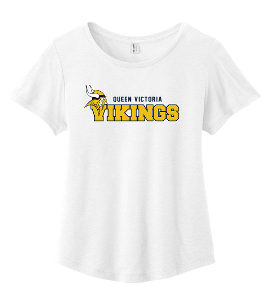 Queen Victoria Ladies Relaxed Scoop Neck Tshirt with Printed Logo