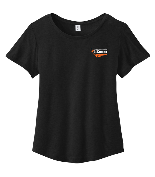 L'Essor Ladies Cotton Relaxed Scoop Neck with Printed Left Chest Logo