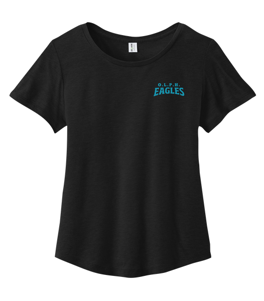 OLPH Ladies Cotton Relaxed Scoop Neck with Printed Left Chest Logo