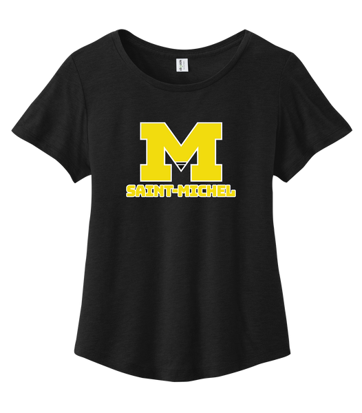 Saint-Michel Ladies Cotton Relaxed Scoop Neck with Printed Logo