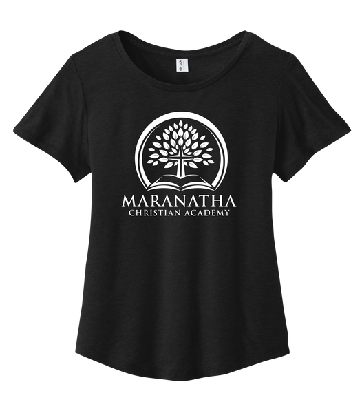 Maranatha Christian Academy Ladies Organic Cotton Relaxed Scoop Neck with Printed Logo