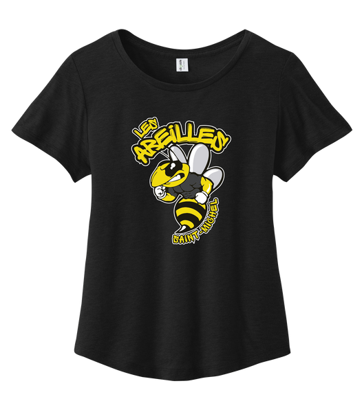 Les Abeilles Saint-Michel Ladies Cotton Relaxed Scoop Neck with Printed Logo