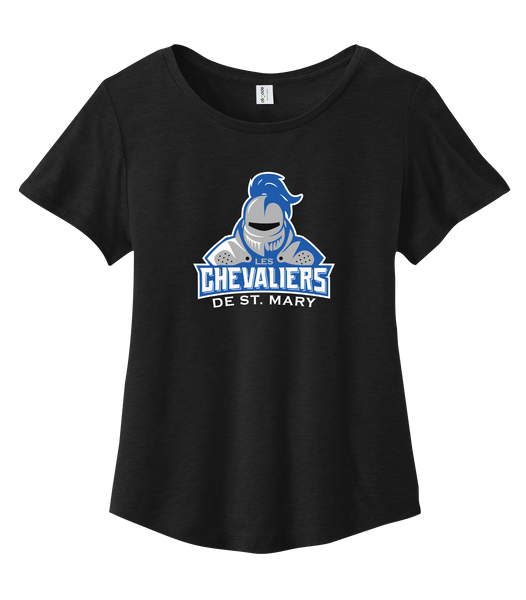 Les Chevaliers De St. Mary Ladies Cotton Relaxed Scoop Neck with Printed Logo