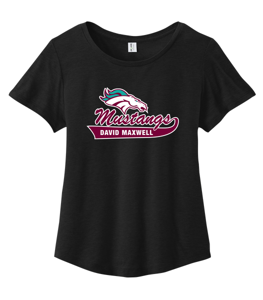Mustangs Ladies Cotton Relaxed Scoop Neck with Printed Logo