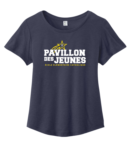 Pavillon Des Jeunes Ladies Cotton Relaxed Scoop Neck with Printed Logo