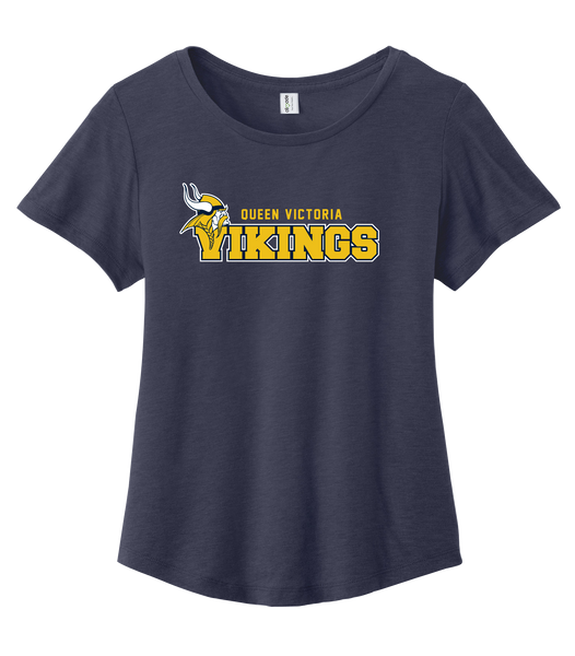 Queen Victoria Ladies Relaxed Scoop Neck Tshirt with Printed Logo