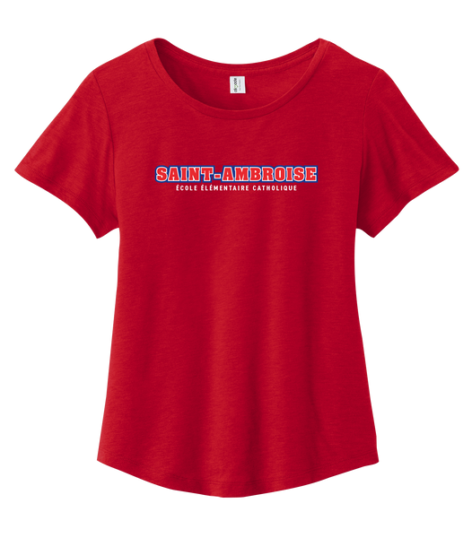Saint Ambroise Ladies Organic Cotton Relaxed Scoop Neck with Printed Logo