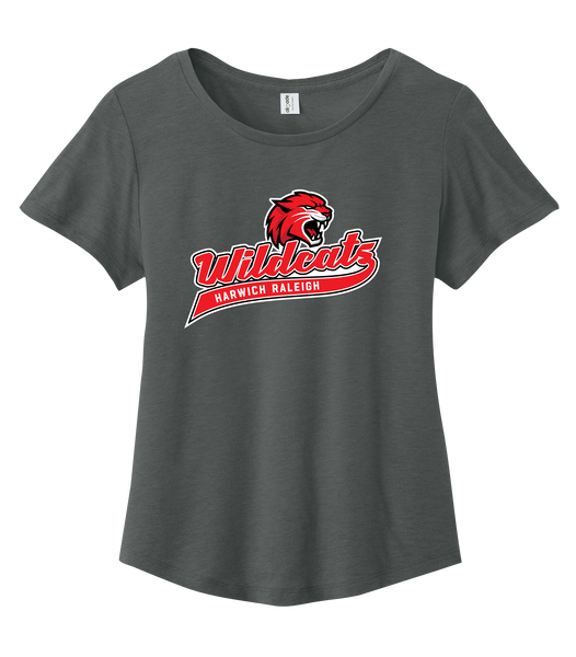 Harwich Raleigh Wildcats Ladies Cotton Relaxed Scoop Neck with Printed Logo