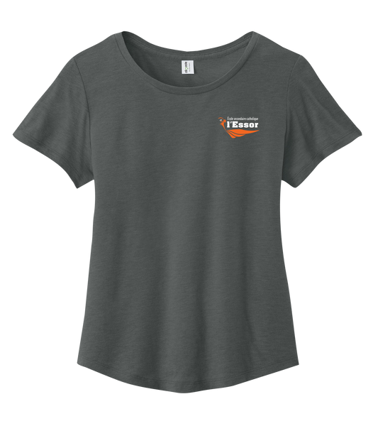 L'Essor Ladies Cotton Relaxed Scoop Neck with Printed Left Chest Logo